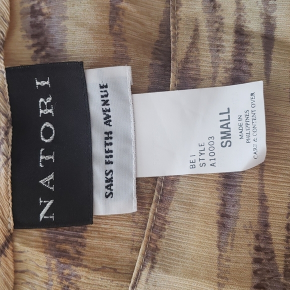 Natori Golden Tiger Print Silk Caftan - Picture 8 of 10